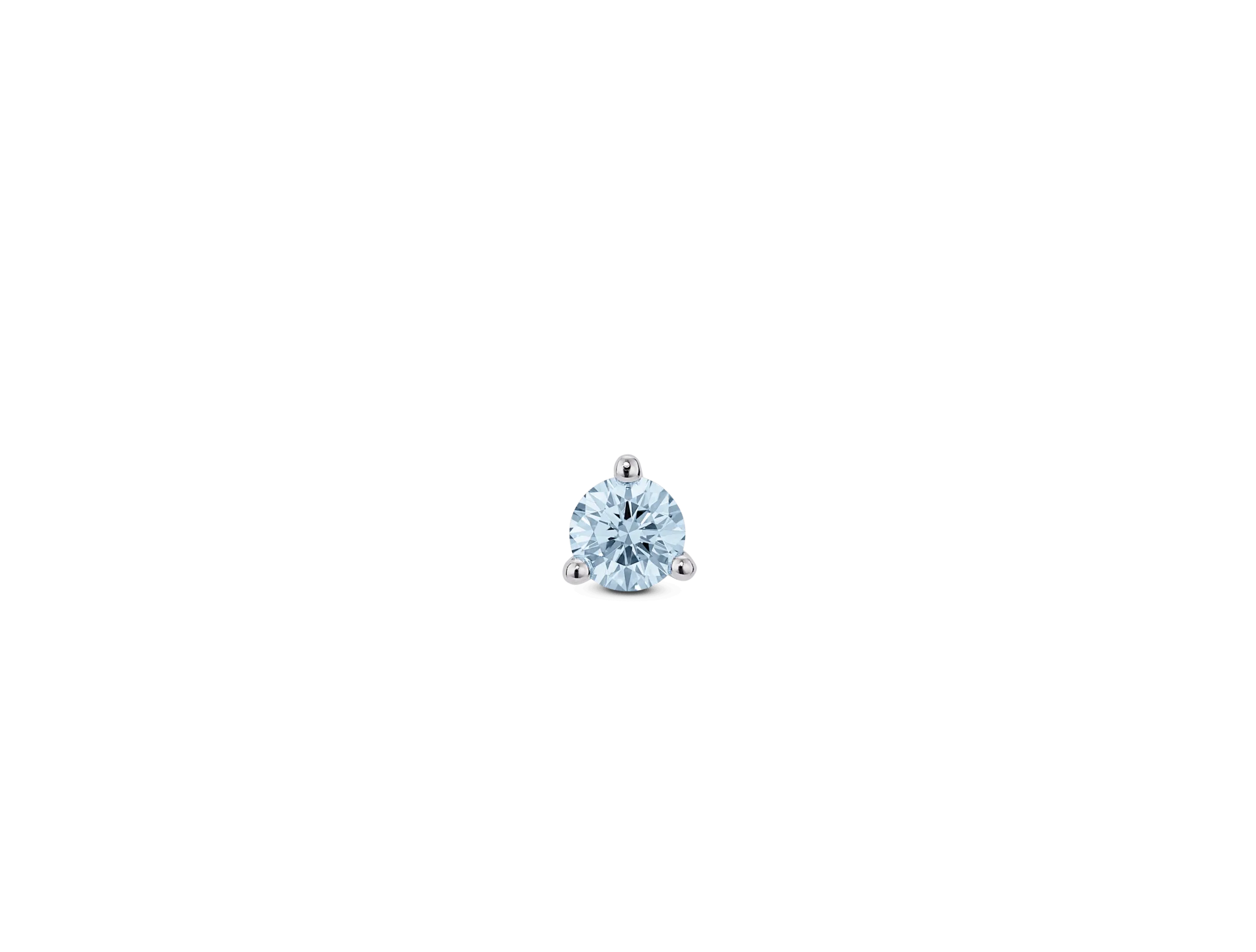 Lab-Grown Diamond ct. Mini Round Brilliant Solitaire Stud | Blue