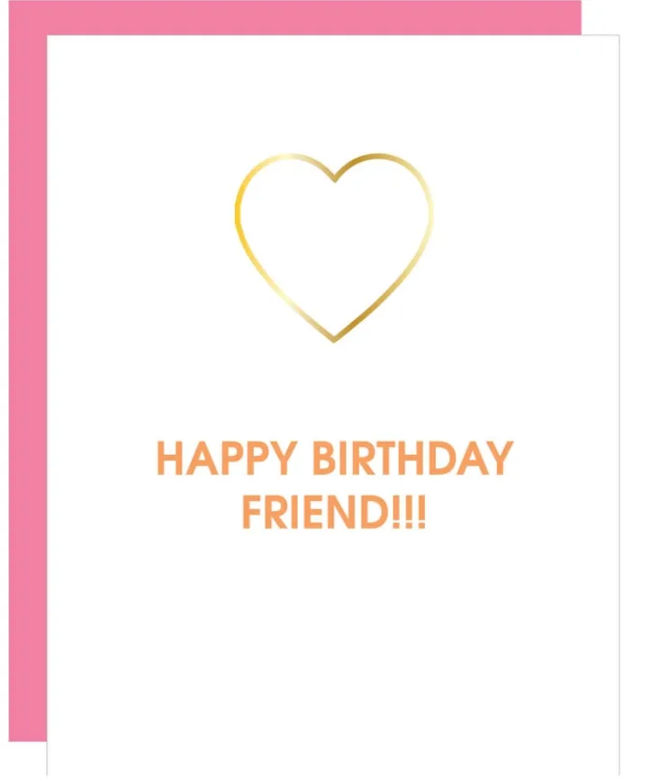 Letterpress Paperclip Card - Happy Birthday Friend