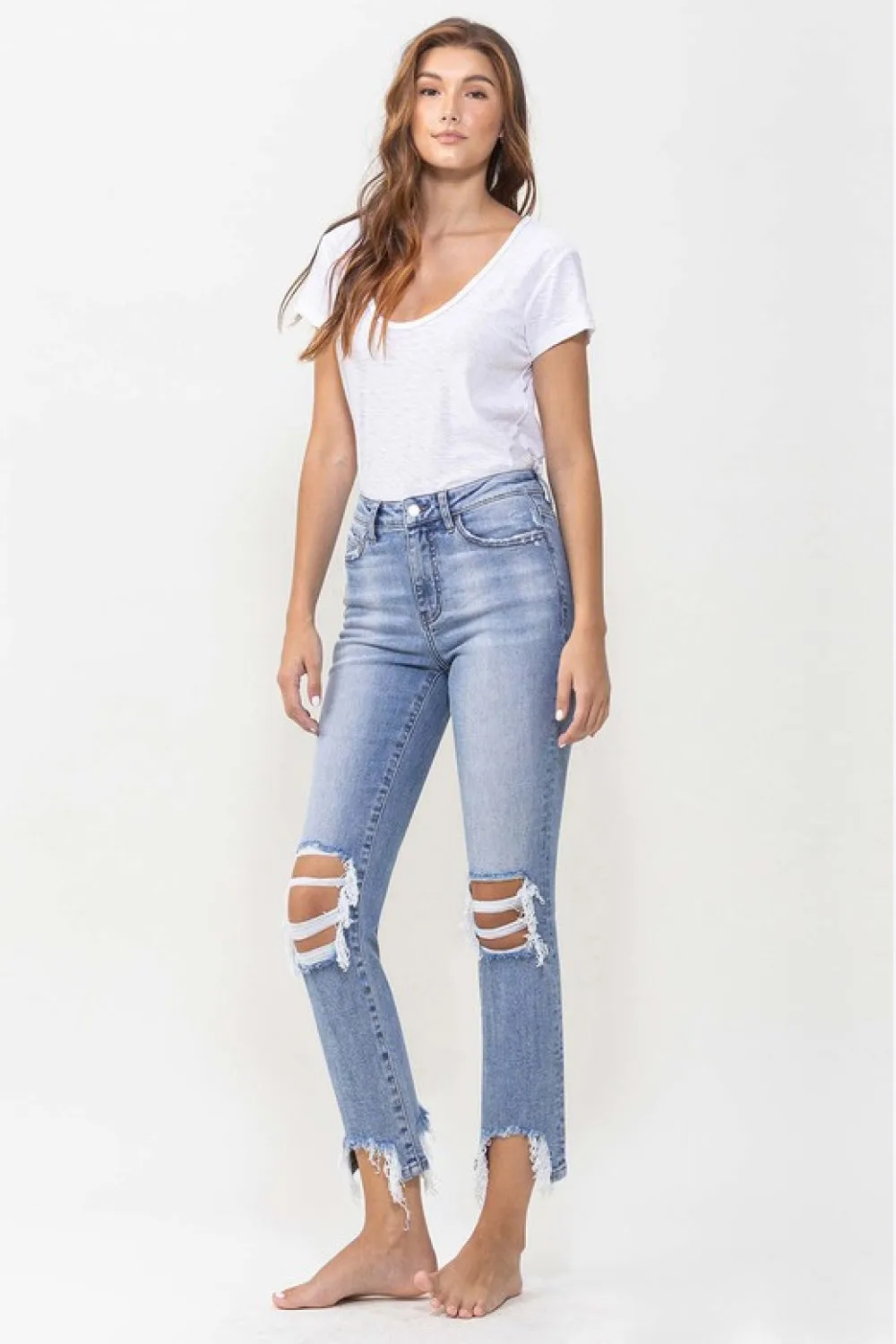 Lovervet Full Size Courtney Super High Rise Kick Flare Jeans