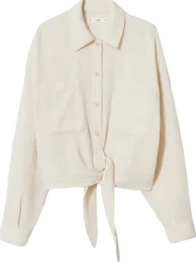 MANGO Cream Cotton Bambula Shirt BNWT UK 6