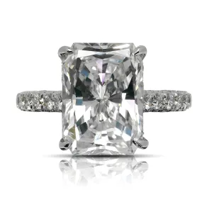 MANU 7 CARAT RADIANT CUT F COLOR VVS1 CLARITY DIAMOND ENGAGEMENT RING 18K WHITE GOLD GIA CERTIFIED 6 CT F VVS1 BY MIKE NEKTA