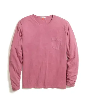 Marine Layer LS HEMP COTTON POCKET TEE-ROSE WINE