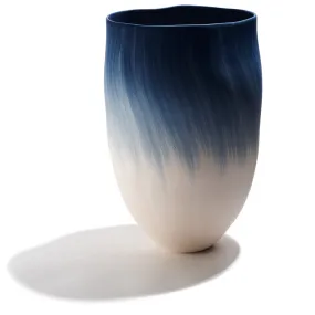 Medium Blue and White Vessel