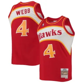 Men's Atlanta Hawks Spud Webb Mitchell & Ness Red 1986-87 Hardwood Classics Swingman Jersey