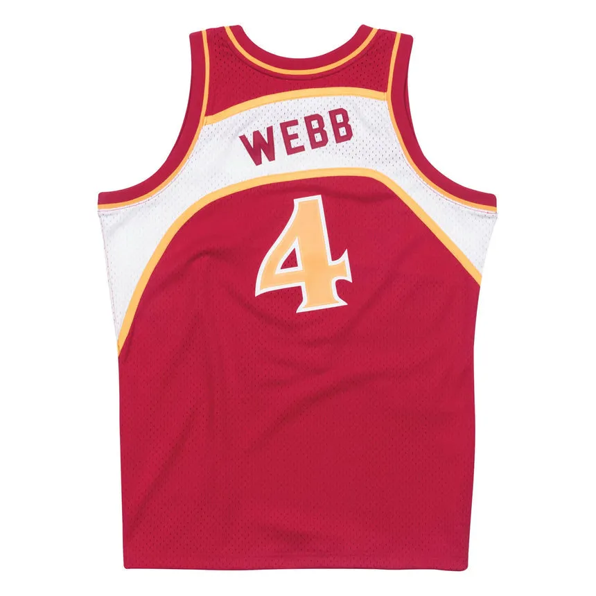 Men's Atlanta Hawks Spud Webb Mitchell & Ness Red 1986-87 Hardwood Classics Swingman Jersey