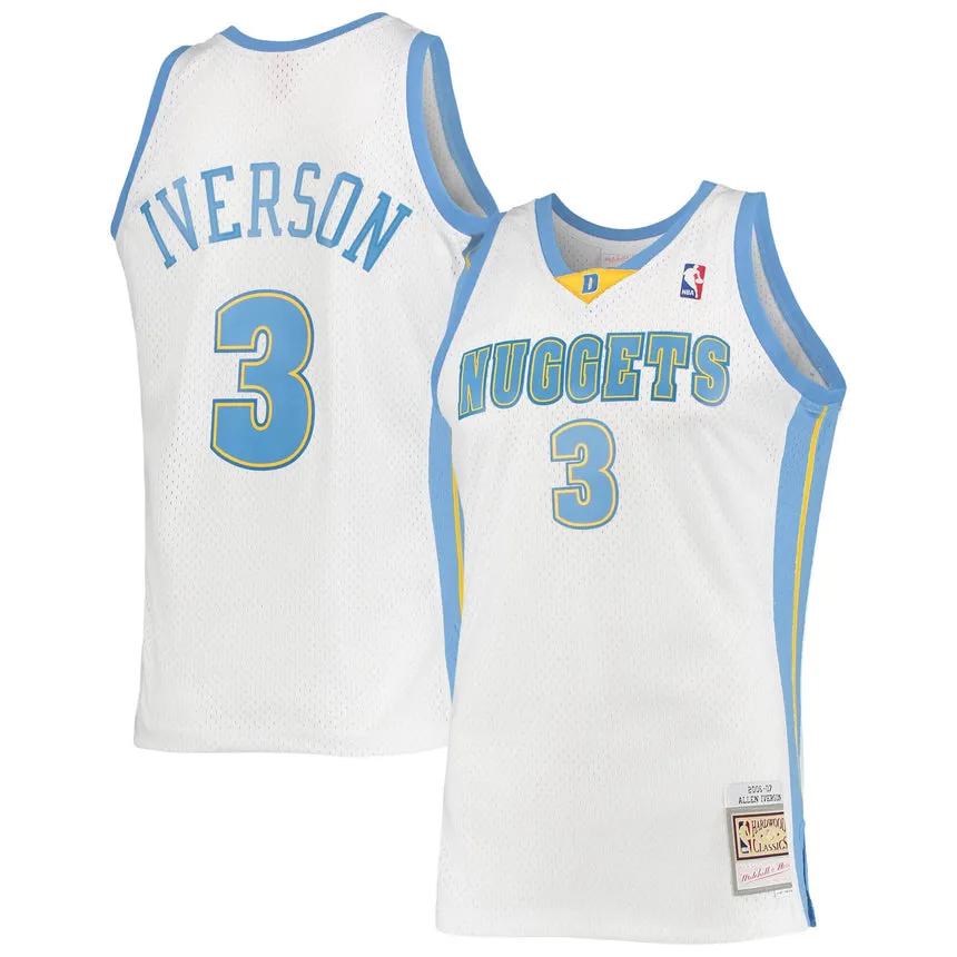 Men's Mitchell & Ness Allen Iverson White Denver Nuggets 2006-07 Hardwood Classics Swingman Jersey