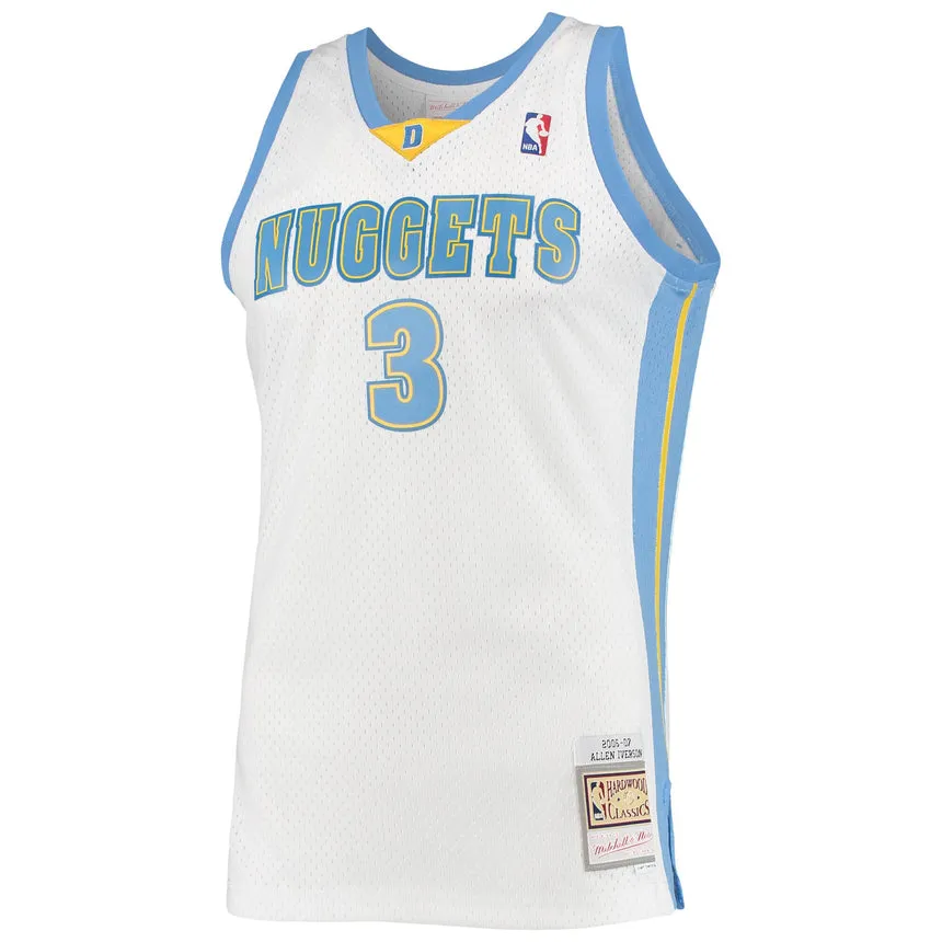 Men's Mitchell & Ness Allen Iverson White Denver Nuggets 2006-07 Hardwood Classics Swingman Jersey