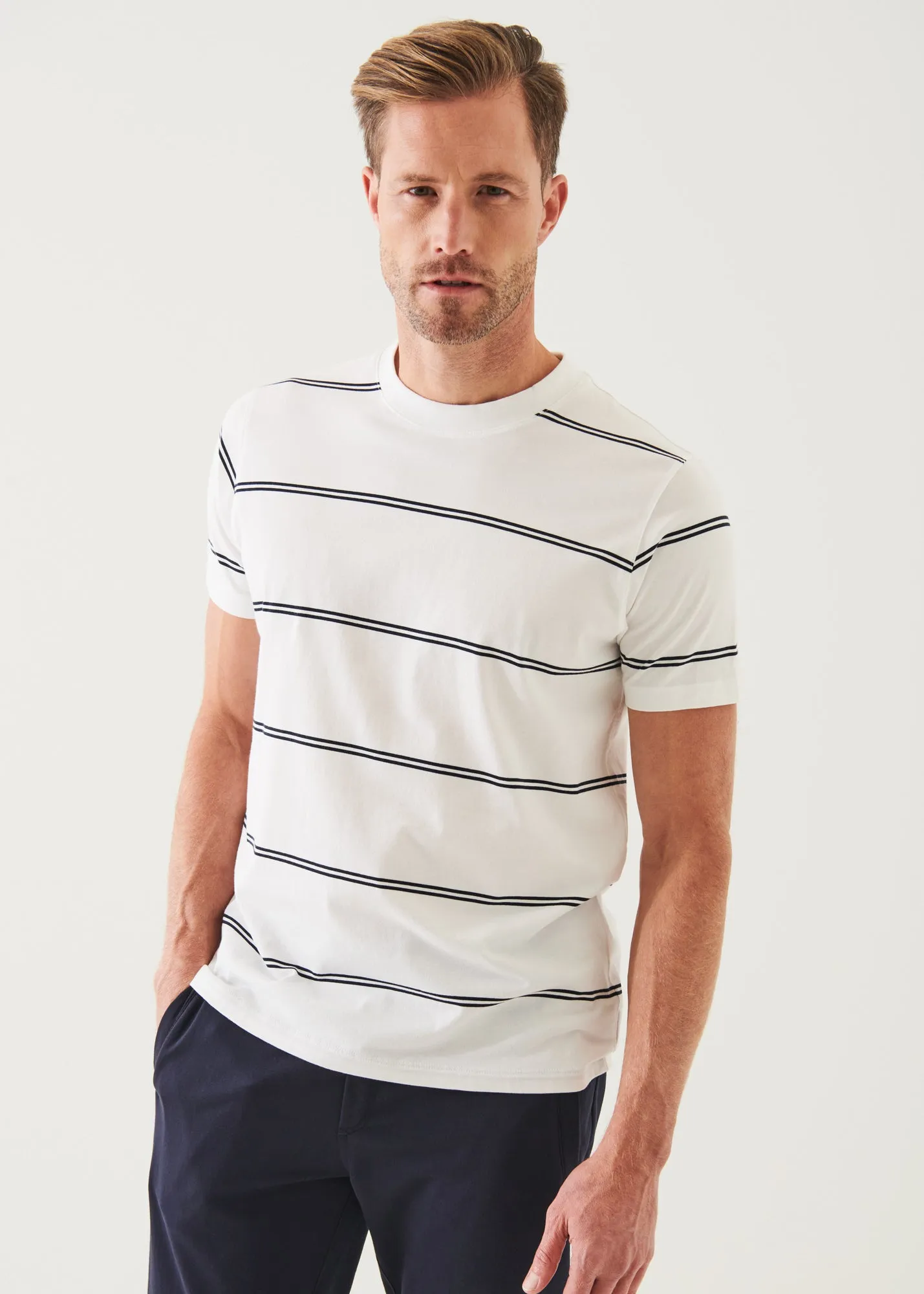 MERCERIZED PIMA COTTON STRIPED T-SHIRT