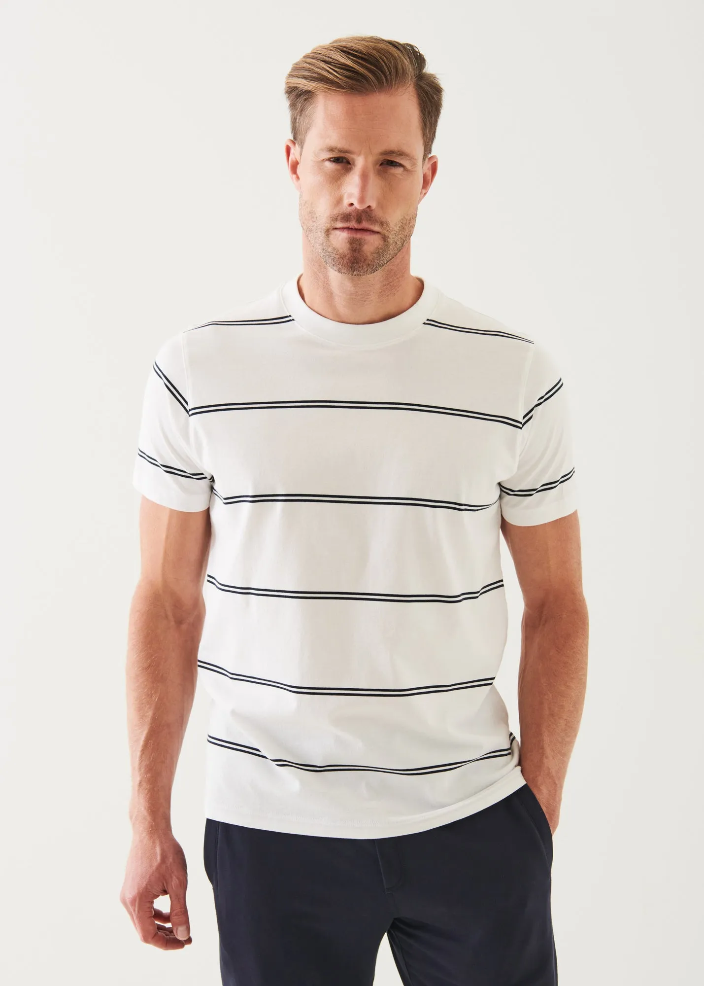 MERCERIZED PIMA COTTON STRIPED T-SHIRT