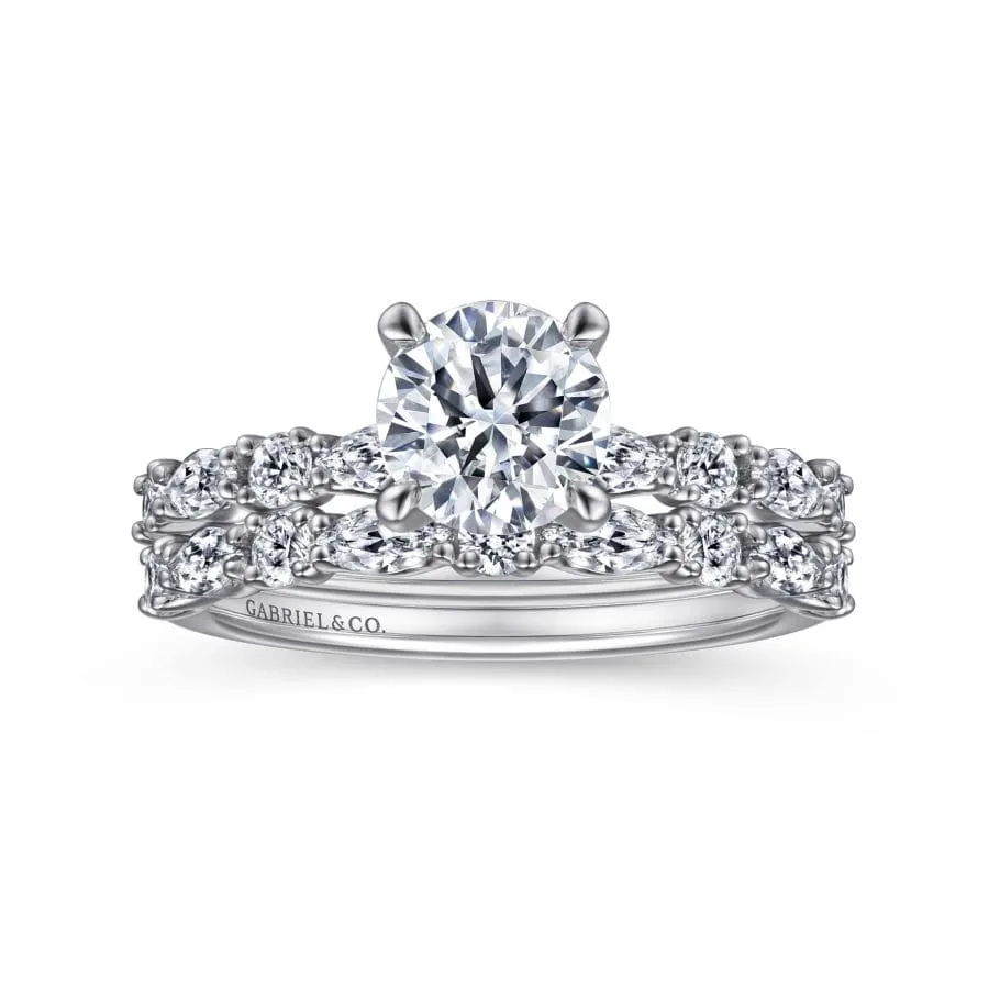 Mounting Only, 14K White Gold Diamond Engagement Ring