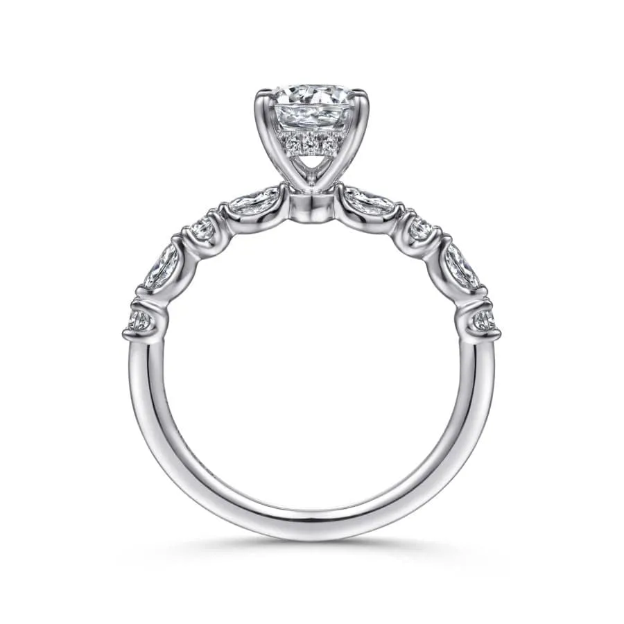 Mounting Only, 14K White Gold Diamond Engagement Ring