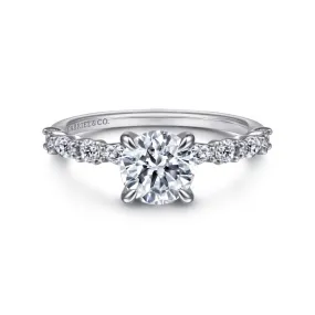 Mounting Only, 14K White Gold Diamond Engagement Ring