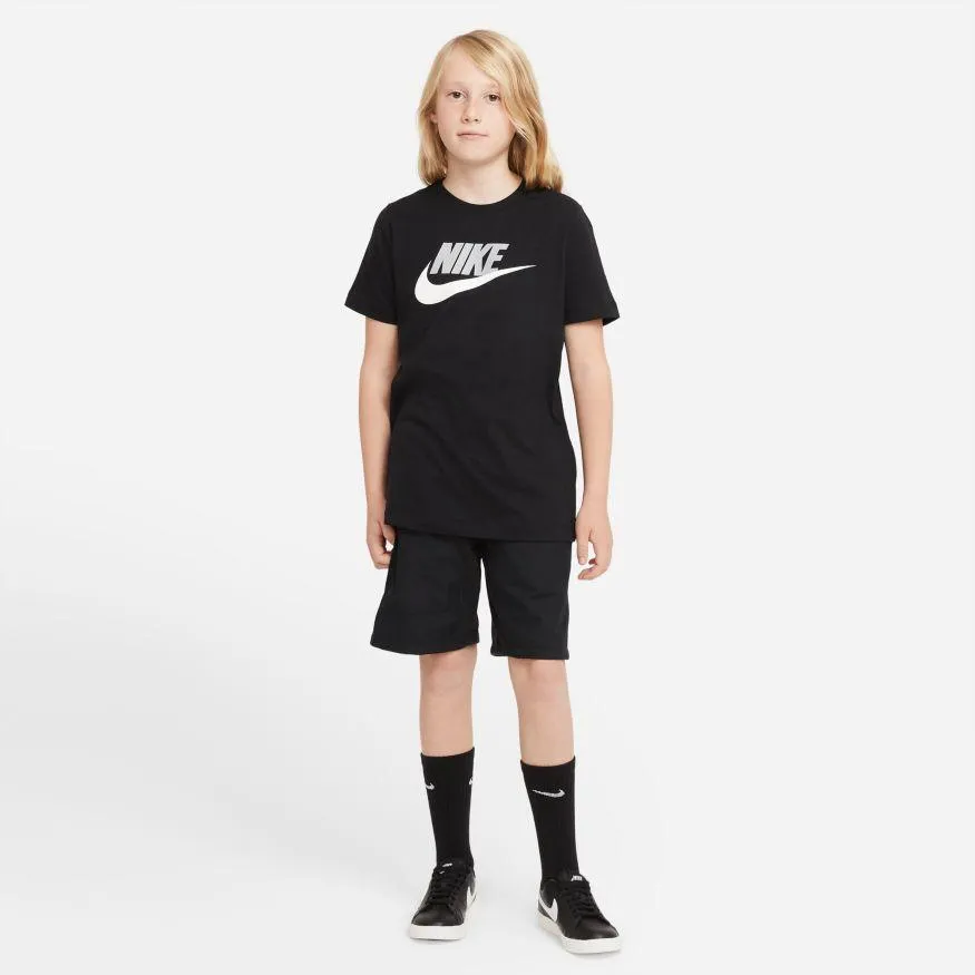 NIKE JUNIOR SPORTSWEAR FUTURA BLACK/GREY COTTON TEE