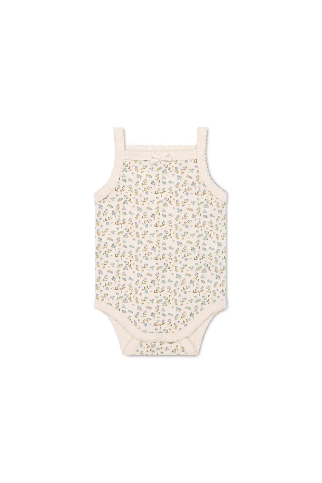 Organic Cotton Bridget Singlet Bodysuit - Blueberry Ditsy