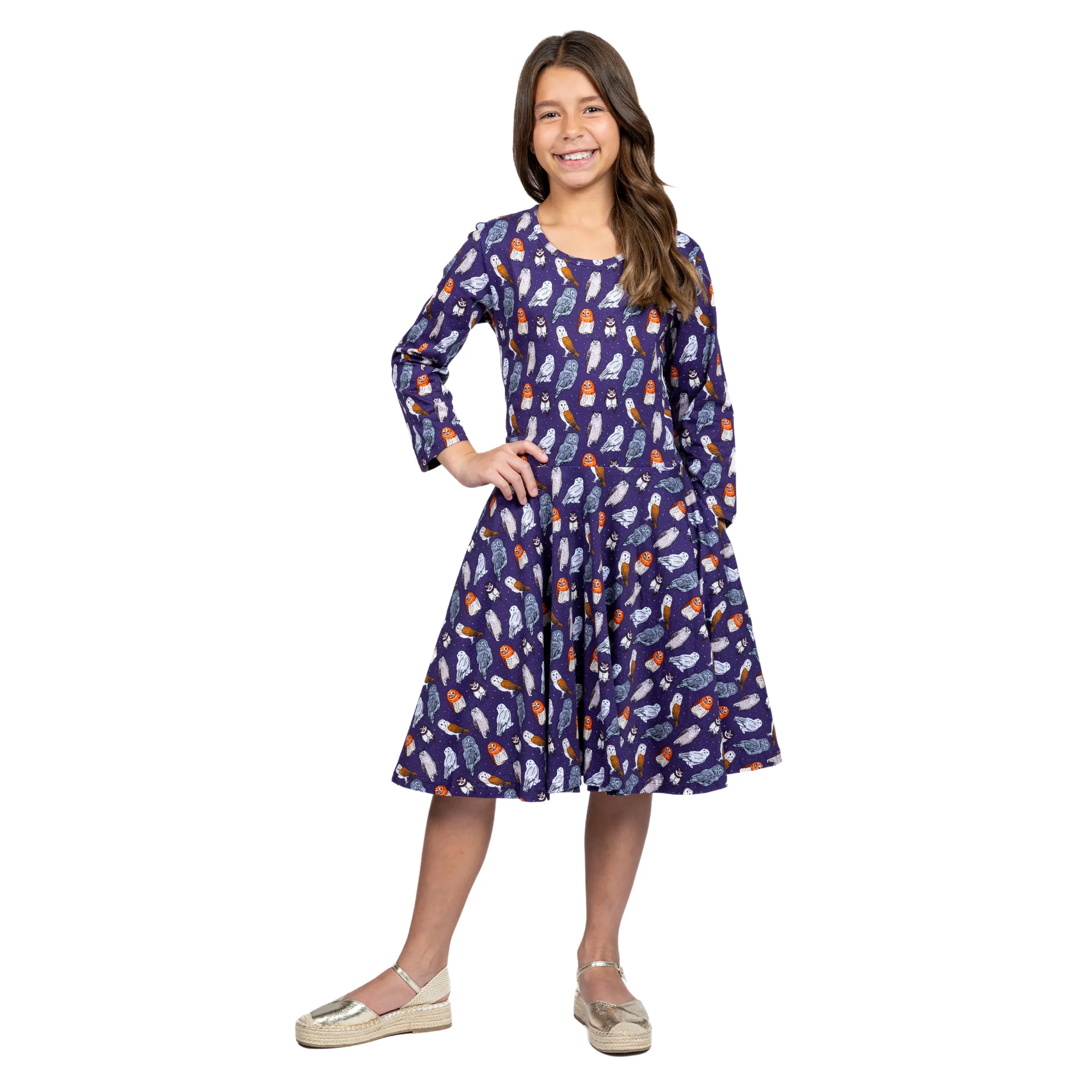 Owls Kids Twirl Dress