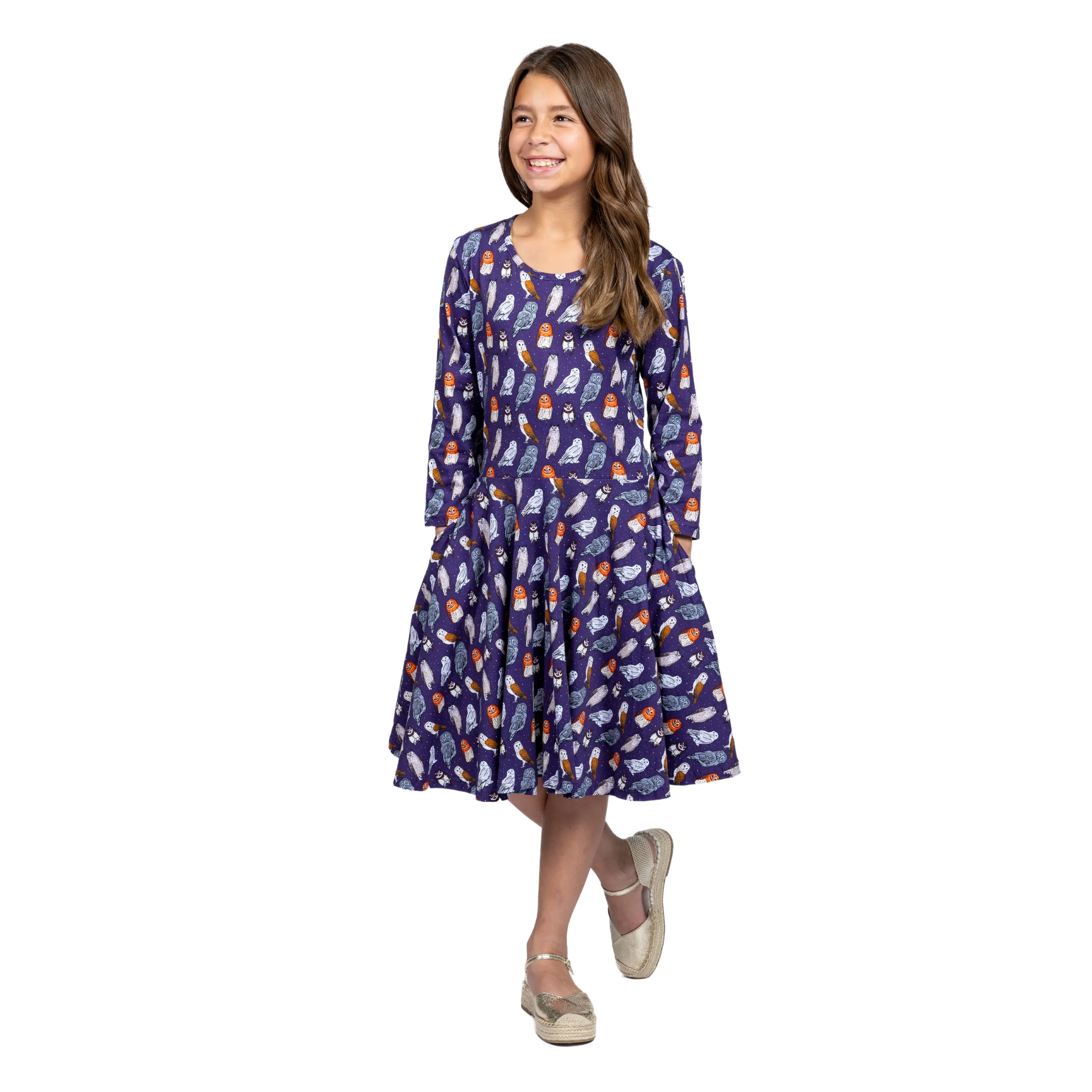 Owls Kids Twirl Dress