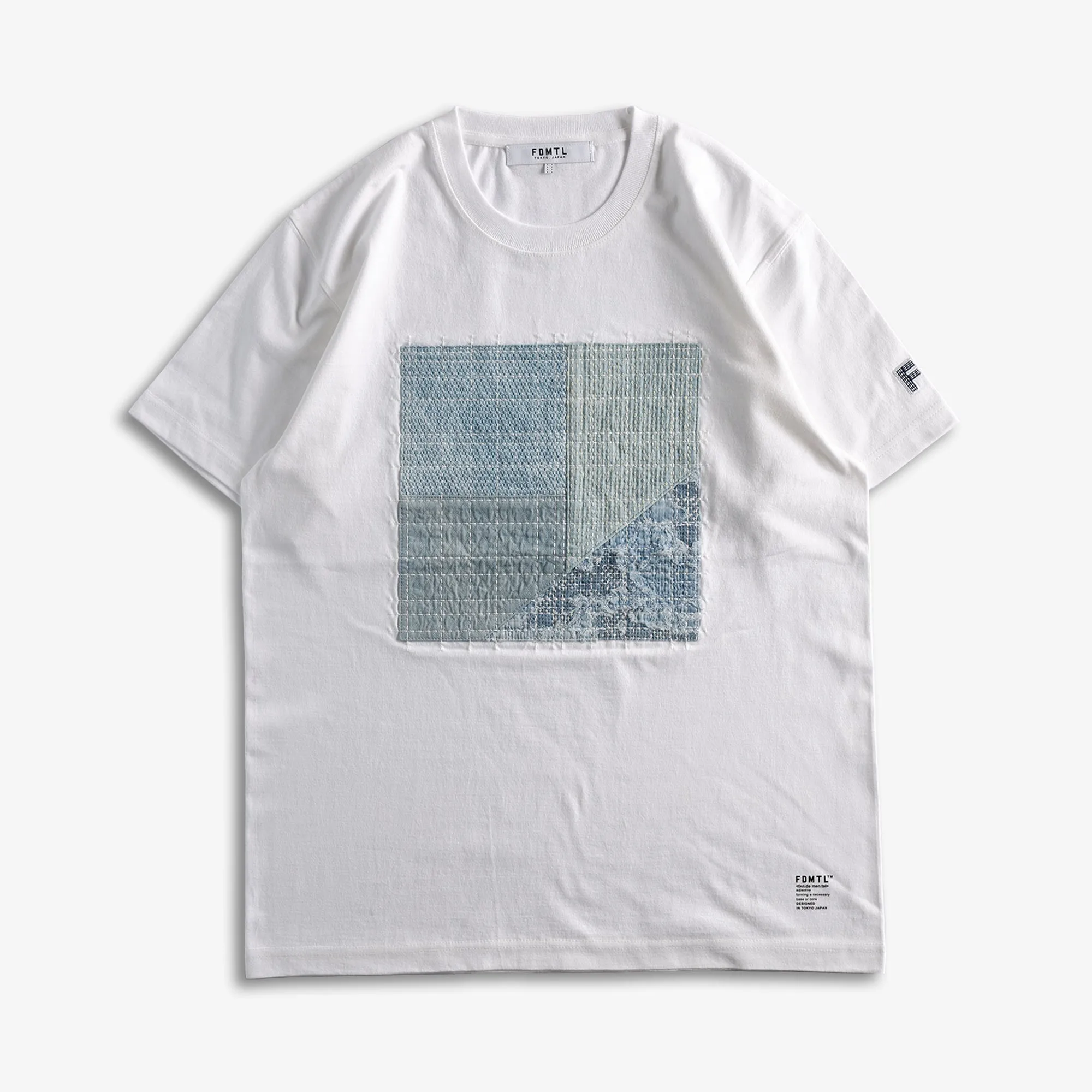 PATCHWORK TEE 'WHITE/BLUE'