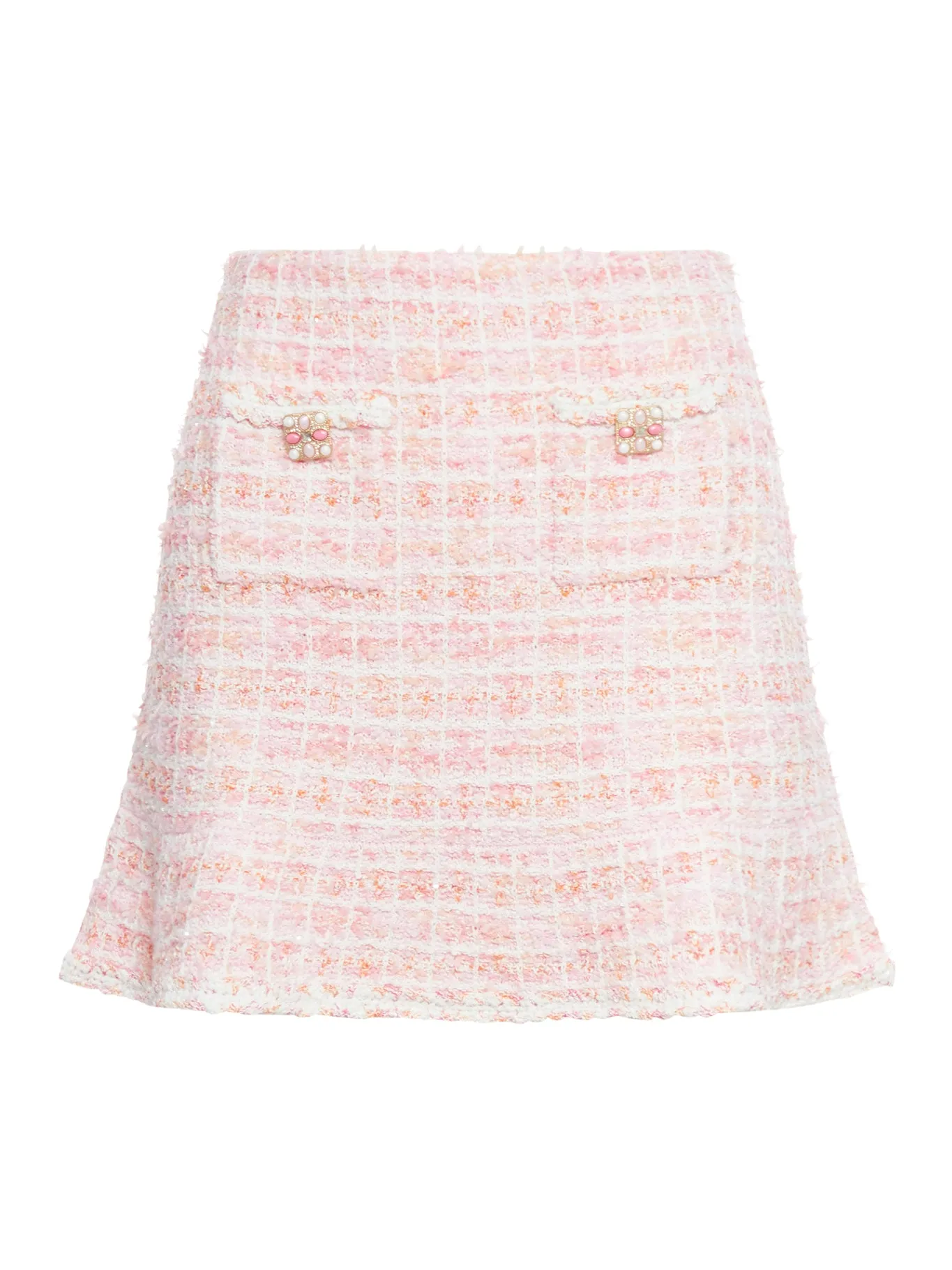 PINK CHECK KNIT SKIRT