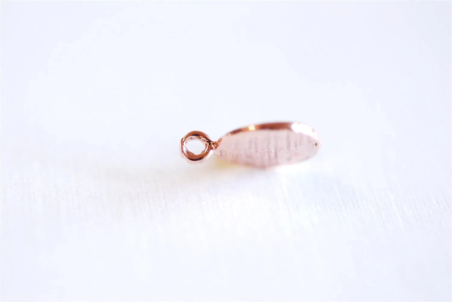 Pink Rose Gold Vermeil Blank Disc Charm with Attached Bail -18k gold over sterling silver, blank disc, round disc, blank stamping disc, 167