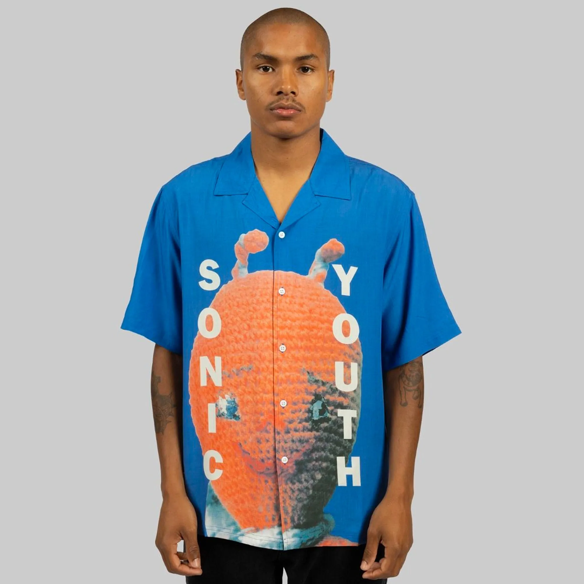 Pleasures x Sonic Youth Mens Alien Camp Collar Shirt