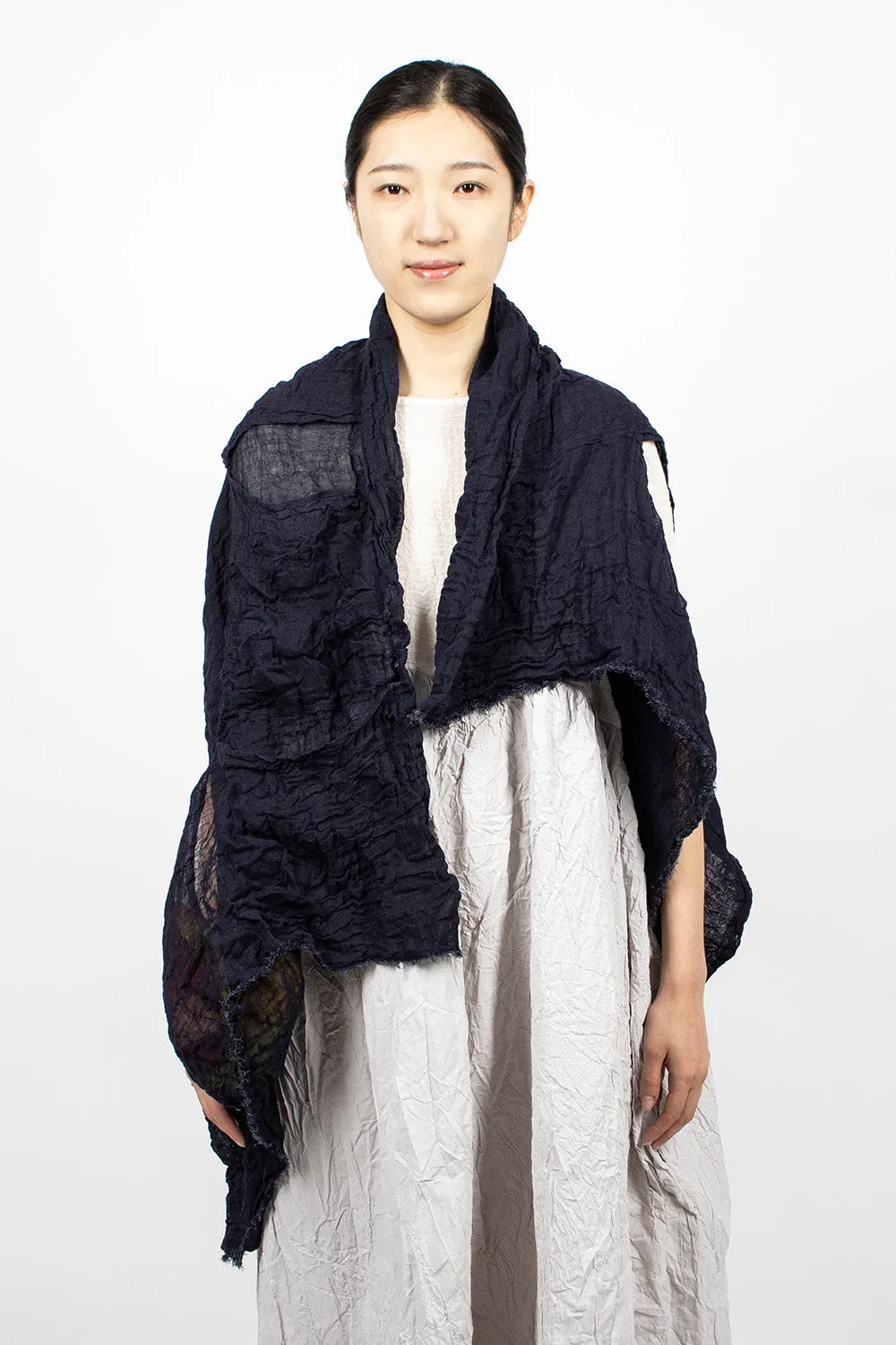 Pockets Shawl Yukata Blue