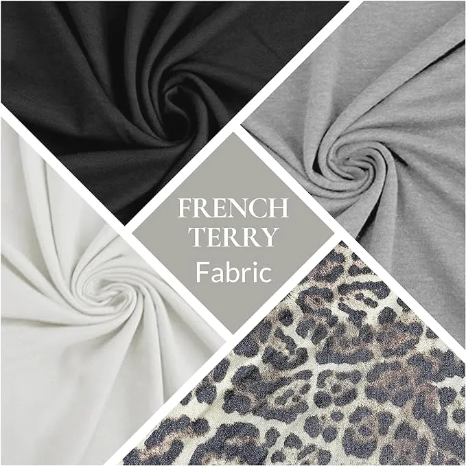 Premium 100% Cotton French Terry Fabric - Soft & Durable