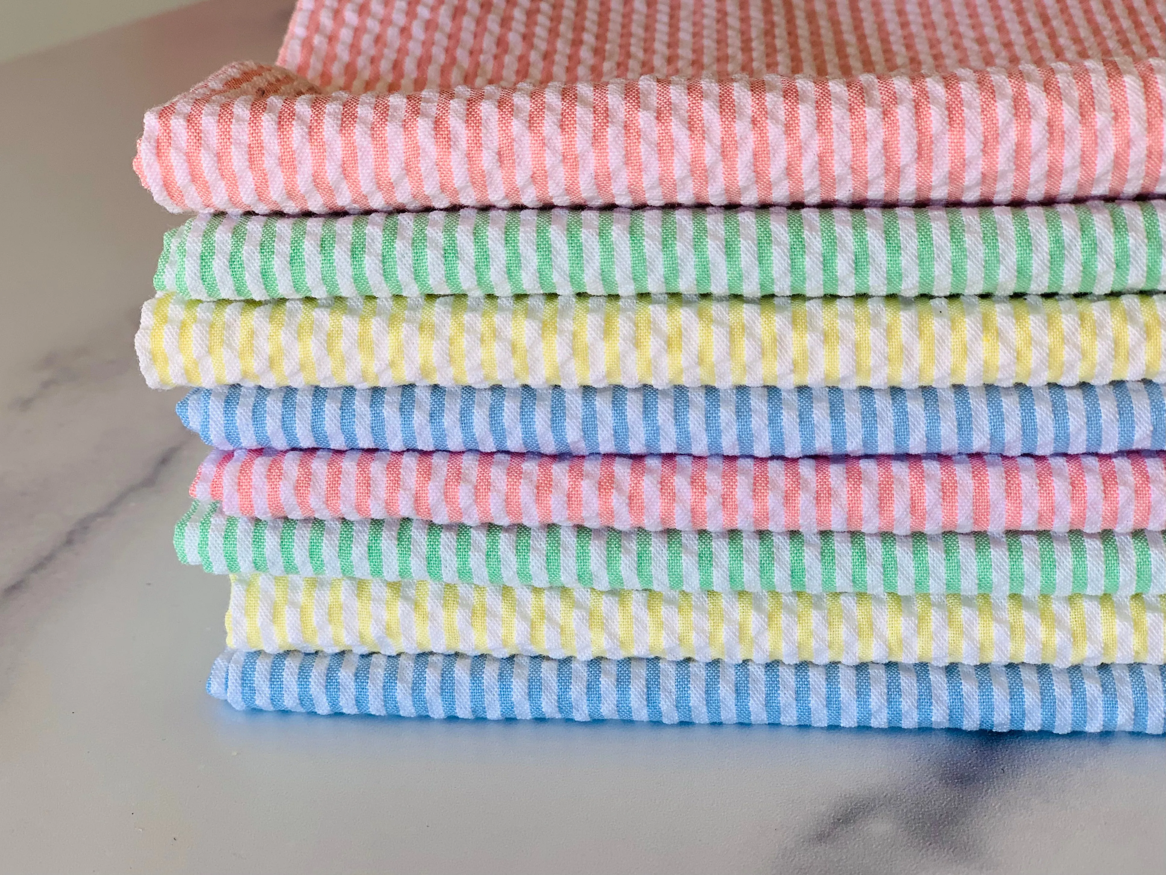 Rainbow Sherbet Seersucker Bundle, set of eight