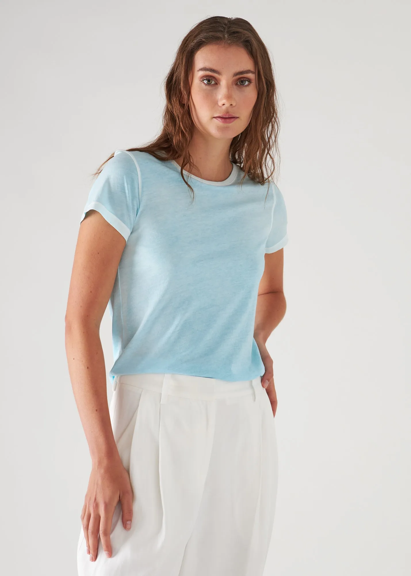 REVERSE SPRAY LIGHTWEIGHT PIMA COTTON T-SHIRT