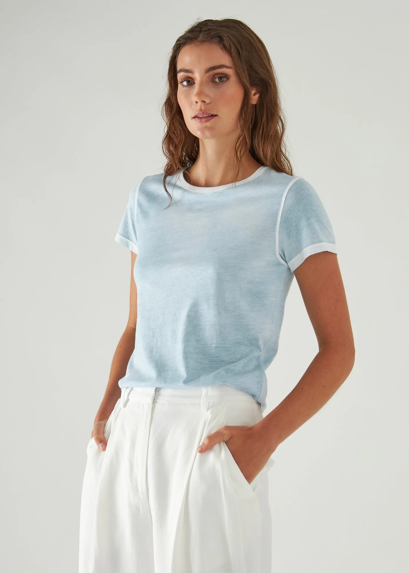 REVERSE SPRAY LIGHTWEIGHT PIMA COTTON T-SHIRT