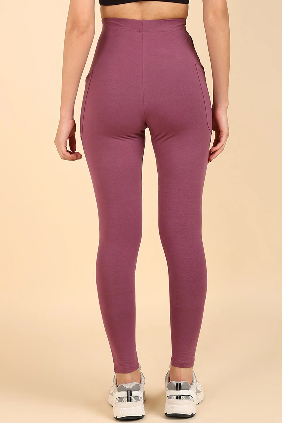 Ribbed Cotton Rosewood Maternity Legging (Pregnancy & Postpartum)