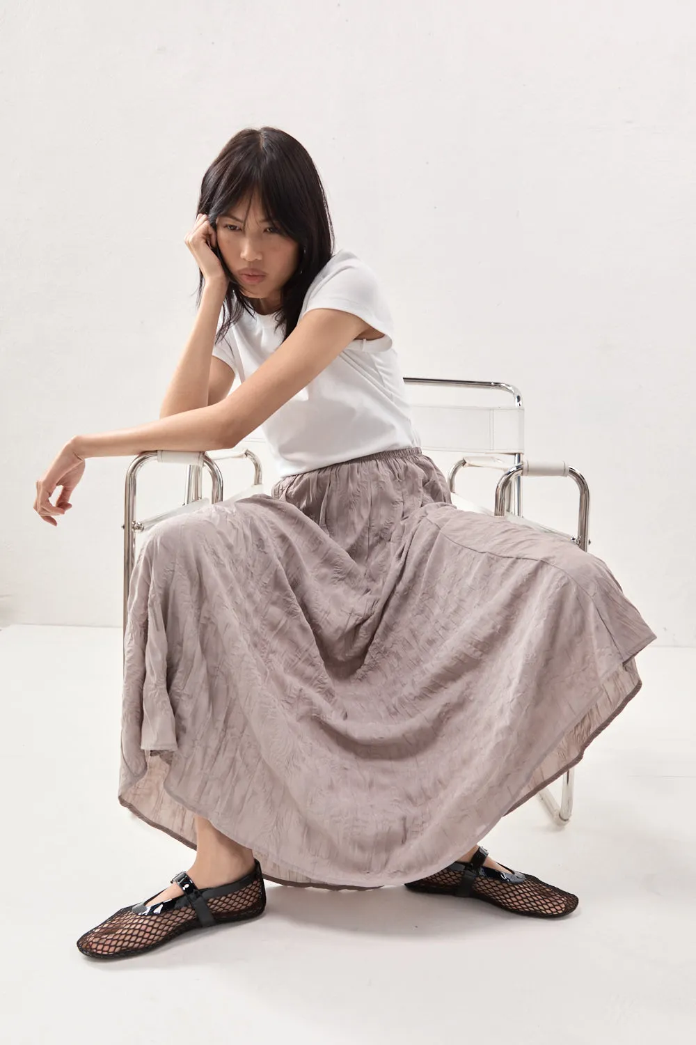 Solara Midi Skirt Smoke