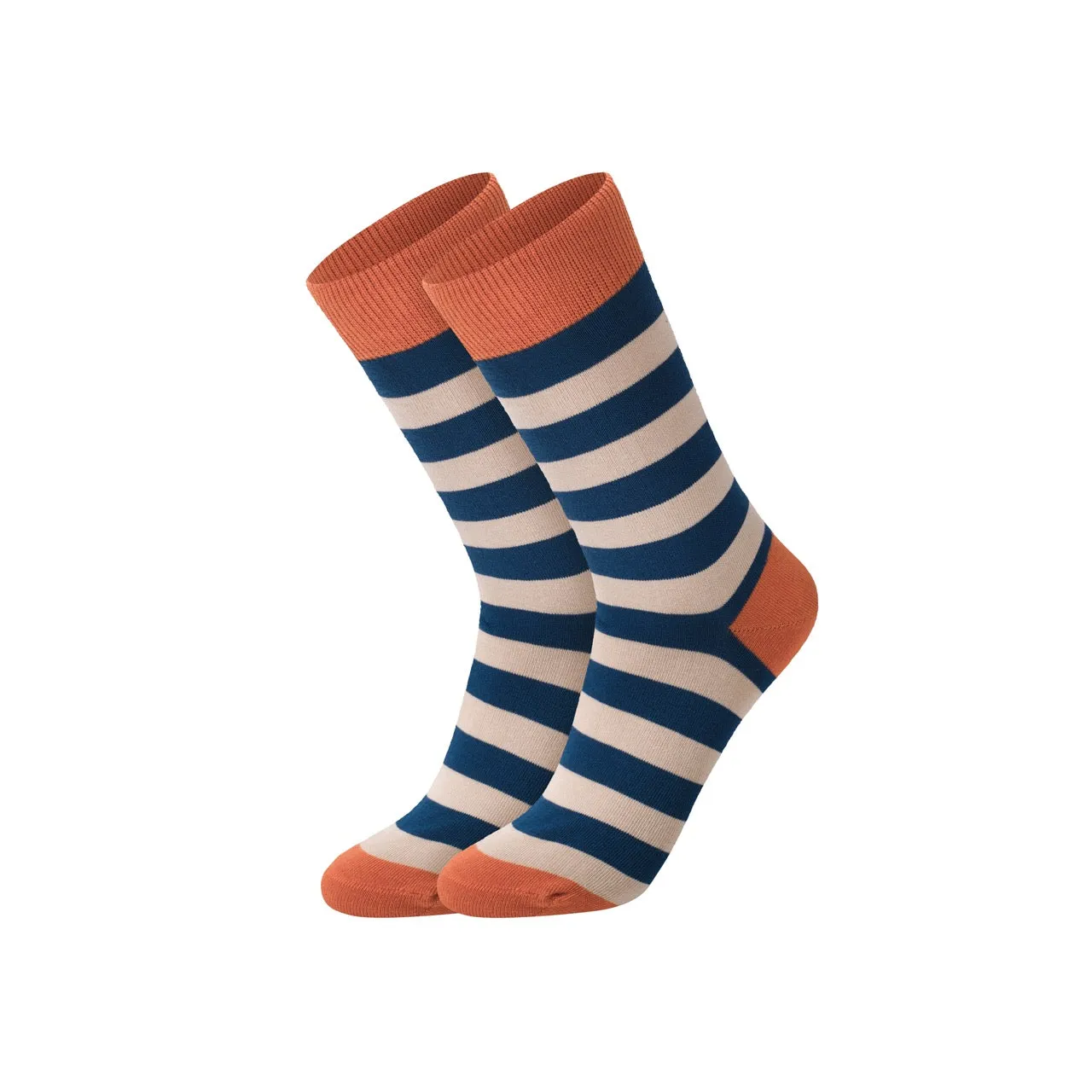 Striped Mid-Calf Length Socks Men's Cotton Socks