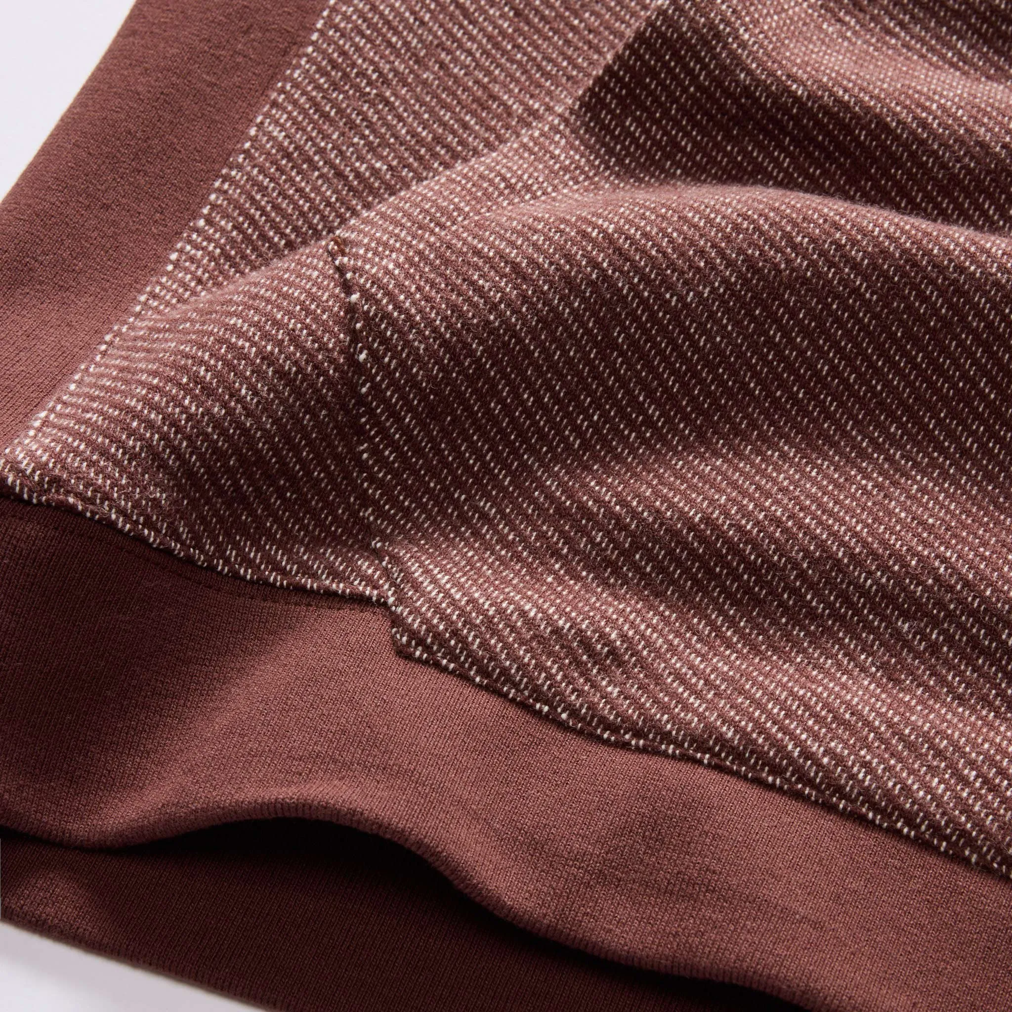 The Briggs Pullover in Merlot French Terry Twill Knit