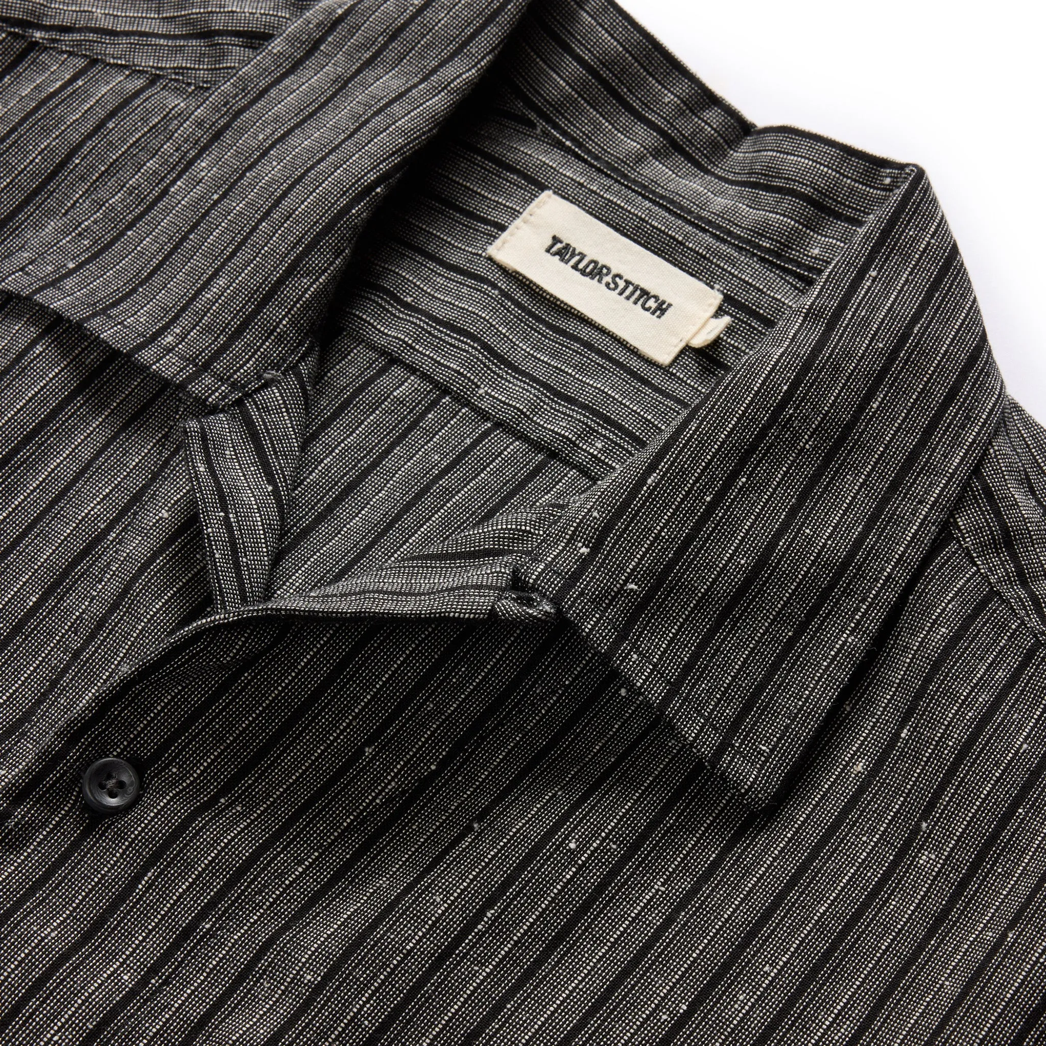 The Conrad Shirt in Black Indigo Slub Stripe