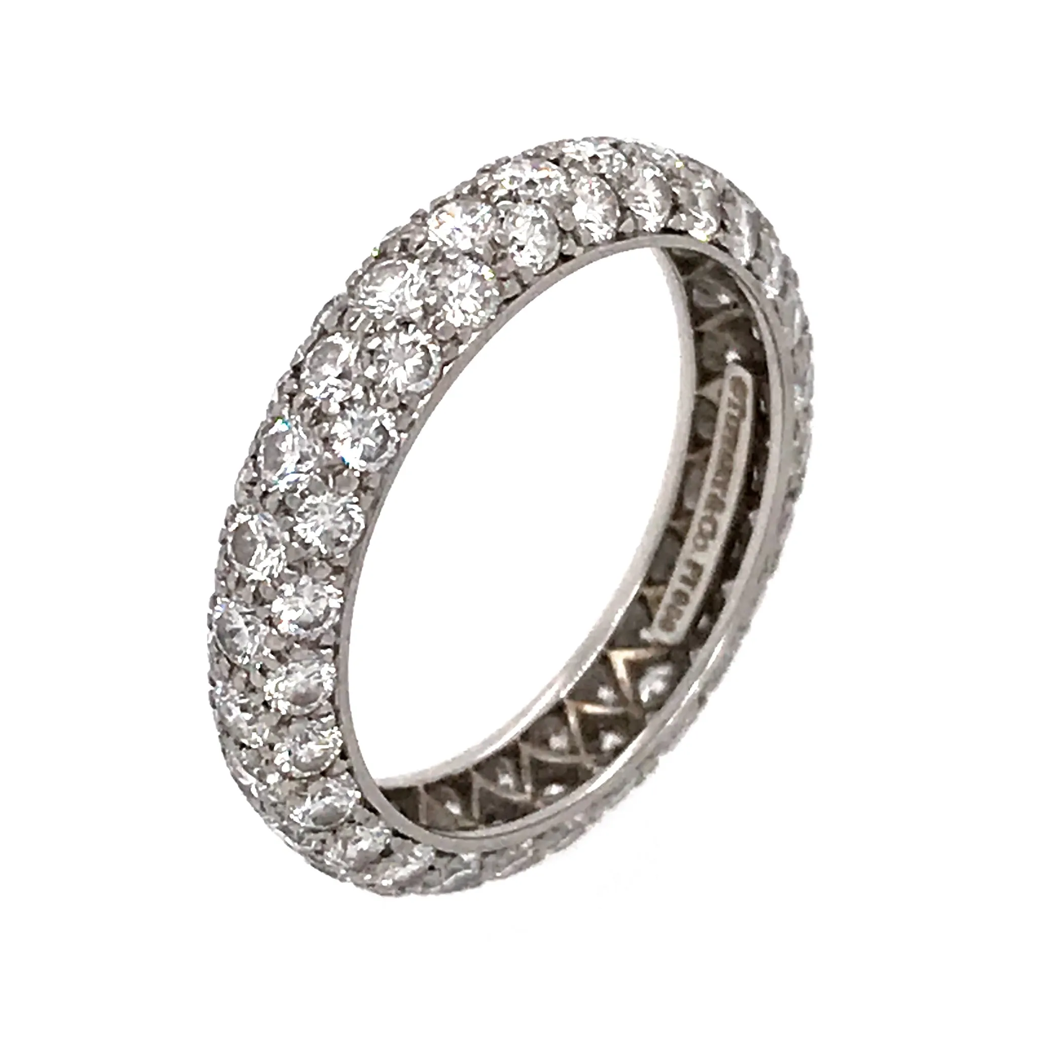 Tiffany & Co. Triple-Row Diamond and Platinum Ring