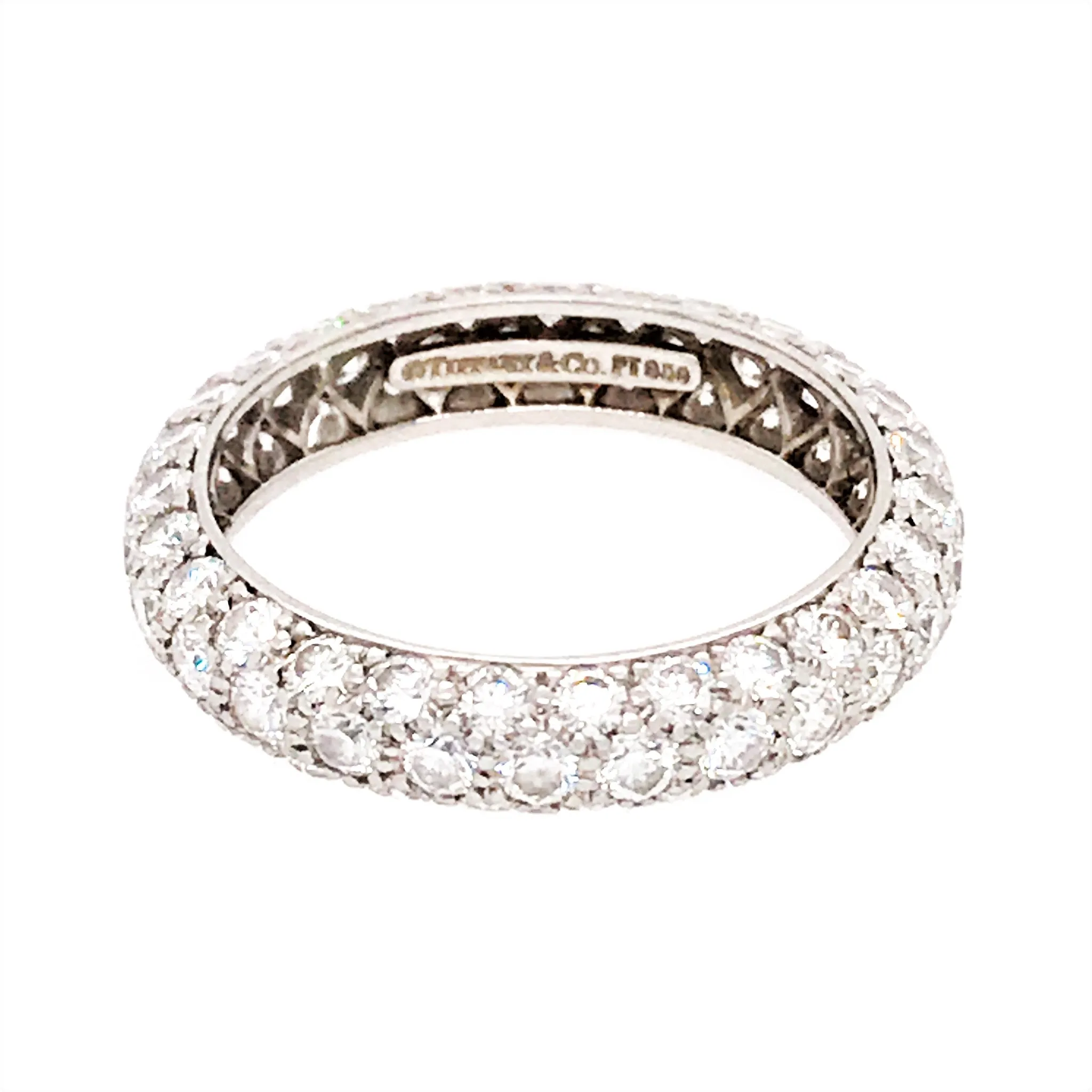 Tiffany & Co. Triple-Row Diamond and Platinum Ring