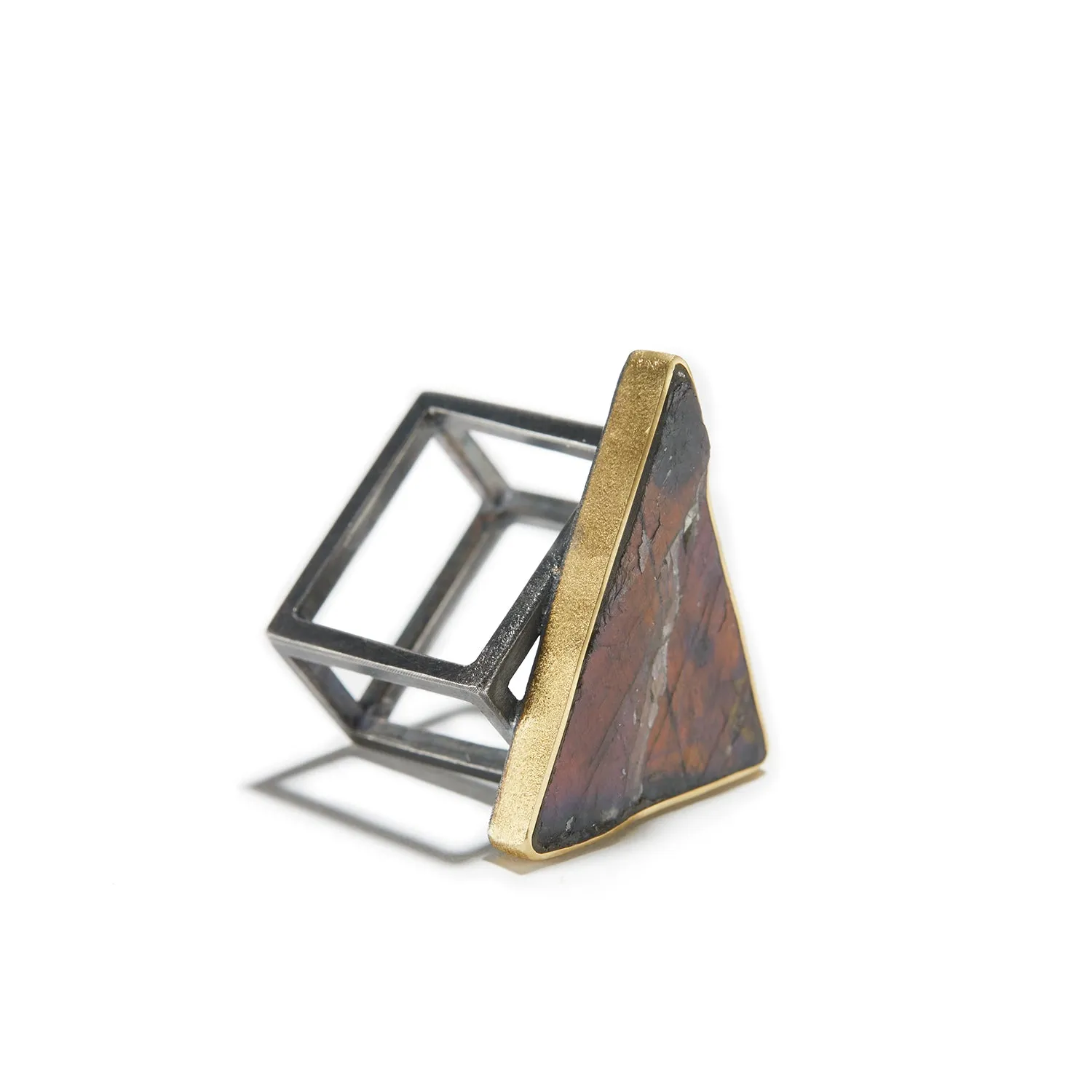 Triangular Spectrolite Ring