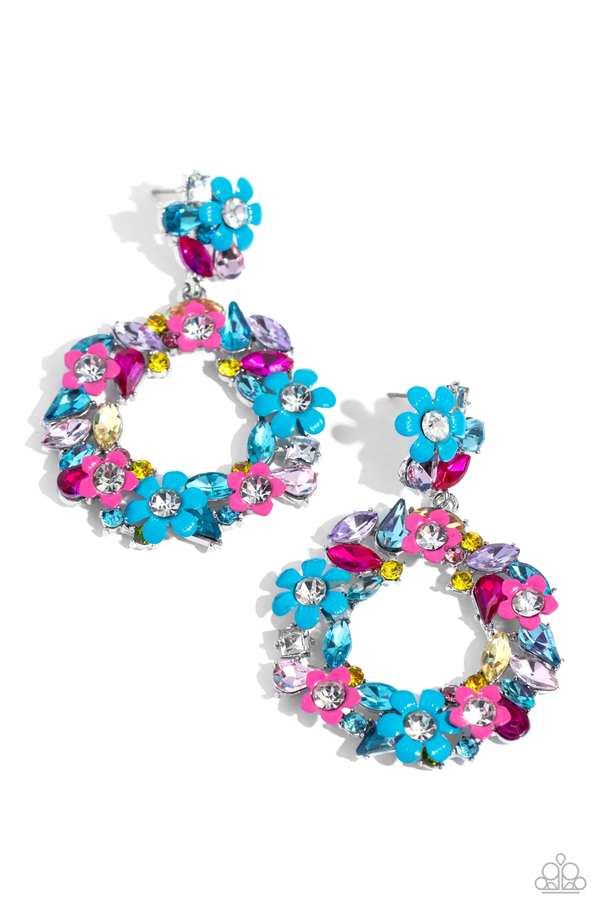 Wreathed in Wildflowers Blue-Earrings