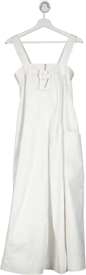 ZARA White Recycled Cotton Airy Maxi Dress UK XS