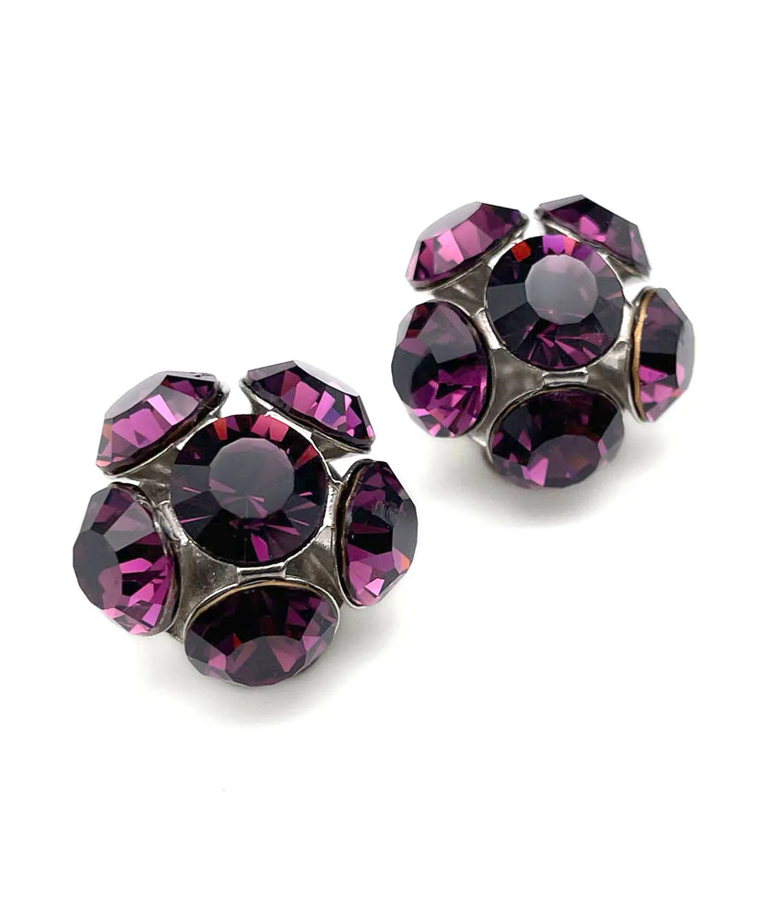 【ドイツ買付】ヴィンテージ SEIBOTH パープル ガラス イヤリング/Vintage SEIBOTH Purple Glass Clip On Earrings