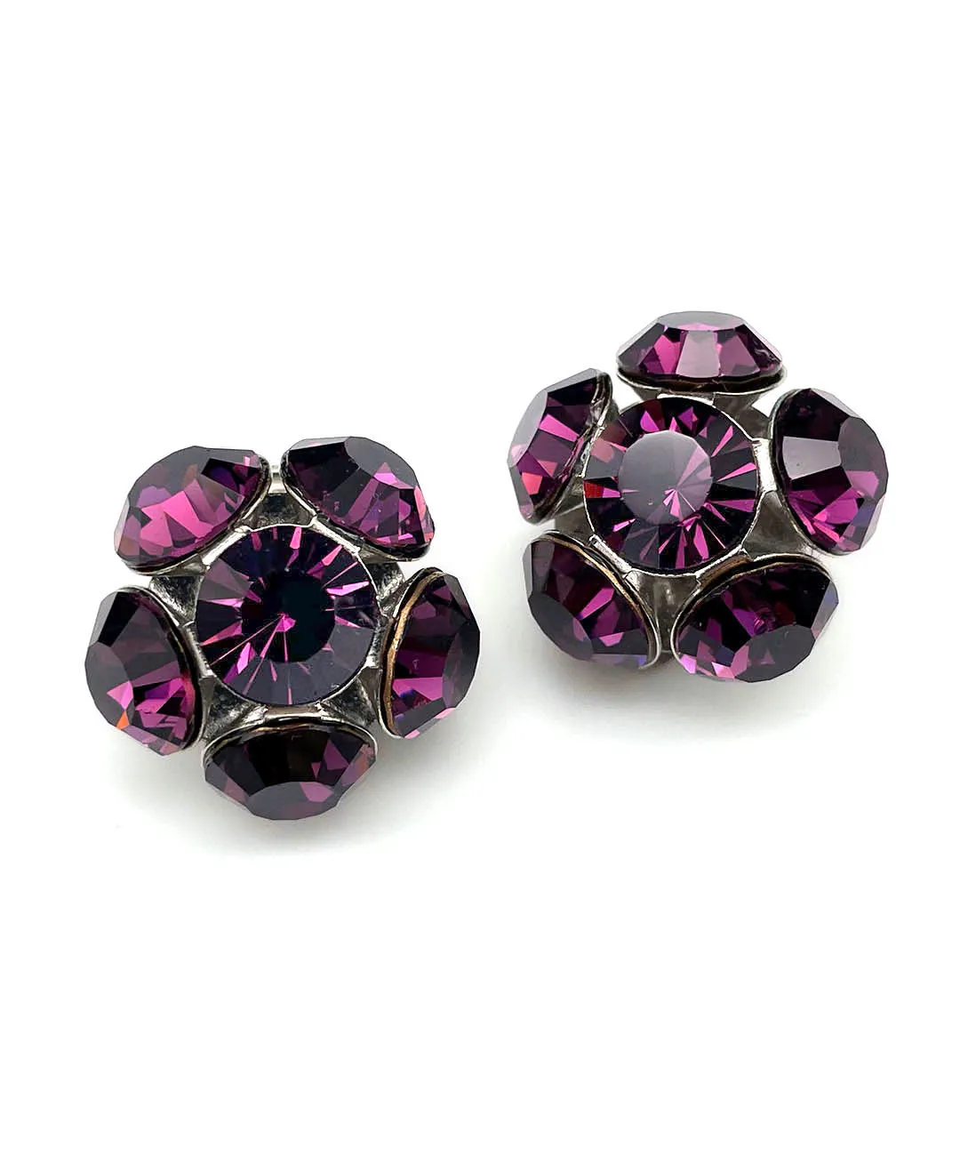 【ドイツ買付】ヴィンテージ SEIBOTH パープル ガラス イヤリング/Vintage SEIBOTH Purple Glass Clip On Earrings